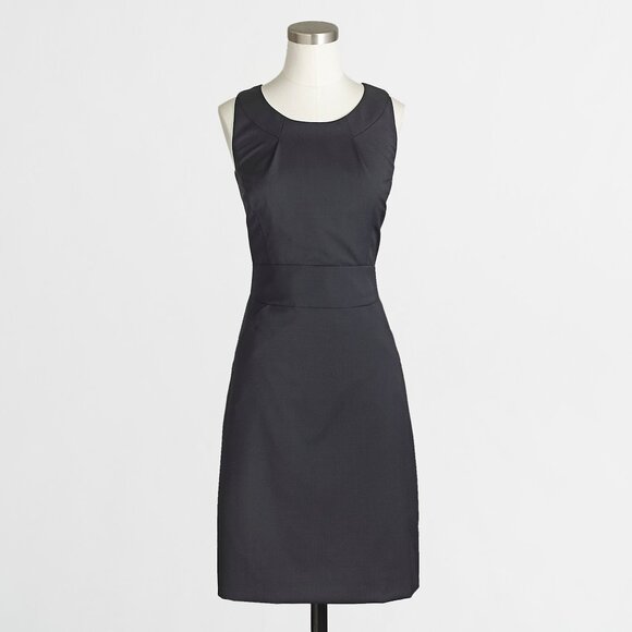 NWT J. Crew Suiting Womens Size 6 Black 100% Wool Knee-Length Sheath Dress NEW - Picture 1 of 6